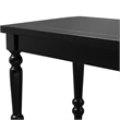 Philippe Wood Seat Dining Bench Black with Turned Legs