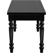 Philippe Wood Seat Dining Bench Black with Turned Legs