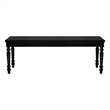 Philippe Wood Seat Dining Bench Black with Turned Legs
