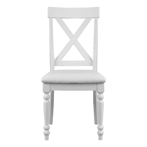 Philippe Upholstered Faux Leather Dining Chair (Set of 2) White with Cross Back