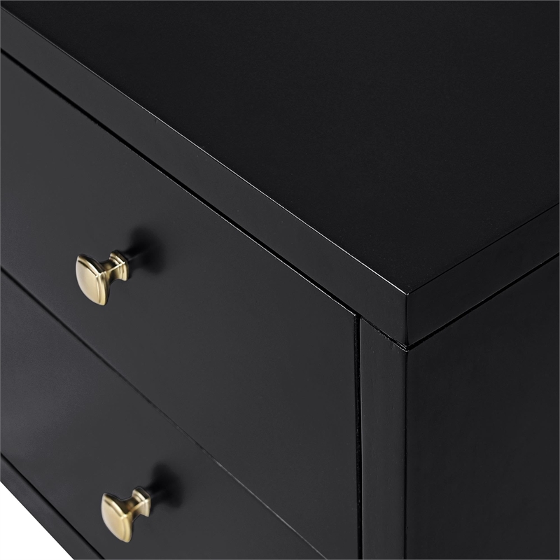 Camden Isle Wooden 2 Drawer Nightstand in Black
