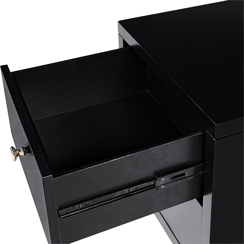 Camden Isle Wooden 2 Drawer Nightstand in Black