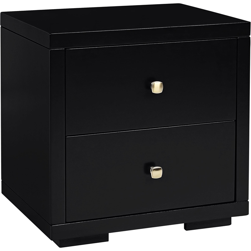 Camden Isle Wooden 2 Drawer Nightstand in Black