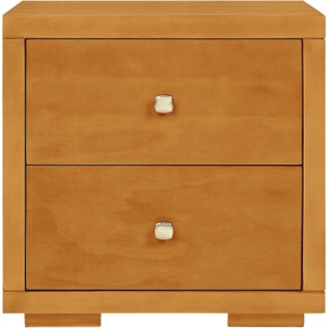 Camden Isle Wooden 2 Drawer Nightstand in Oak