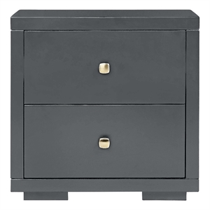 Camden Isle Wooden 2 Drawer Nightstand in Charcoal