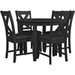 Kendal 5 Piece Dining Set Black Round Table