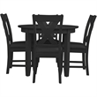 Kendal 5 Piece Dining Set Black Round Table
