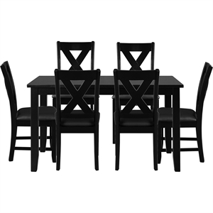 Kendal 7 Piece Dining Set Black