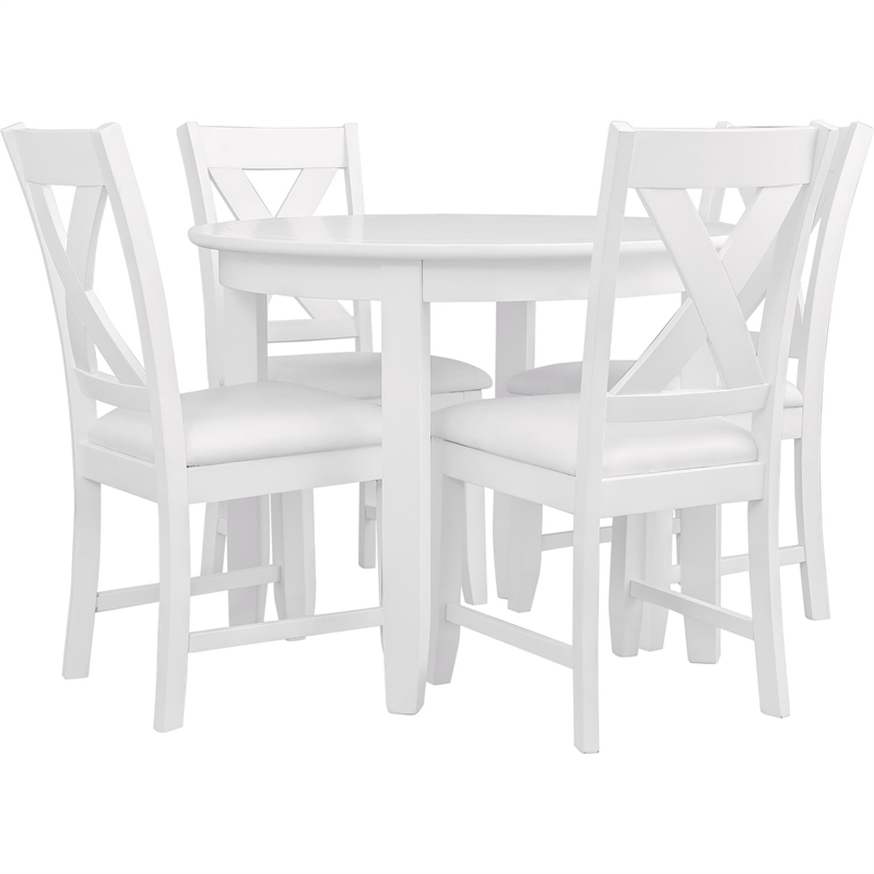 Kendal 5 Piece Dining Set White Round