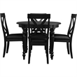 Philippe 5 Piece Dining Set Black Round