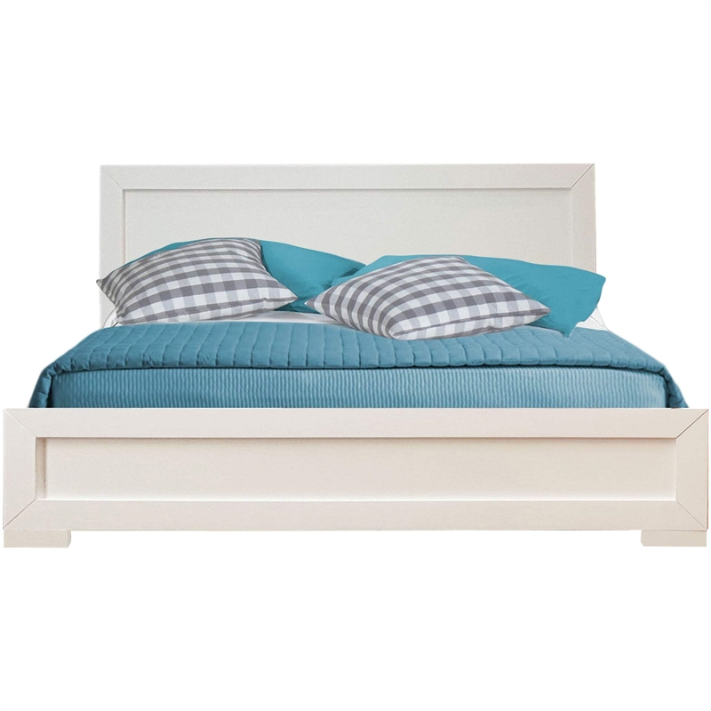 Trent Wooden Platform Bed in Black King with 1 Nightstand