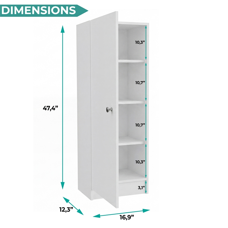 TUHOME Belleria Pantry Engineered Wood Pantries in  White