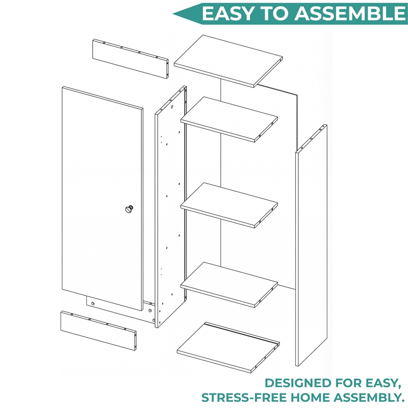 TUHOME Belleria Pantry Engineered Wood Pantries in  White