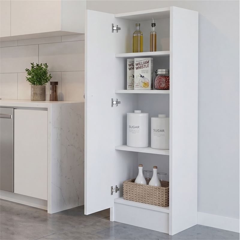 TUHOME Belleria Pantry Engineered Wood Pantries in  White
