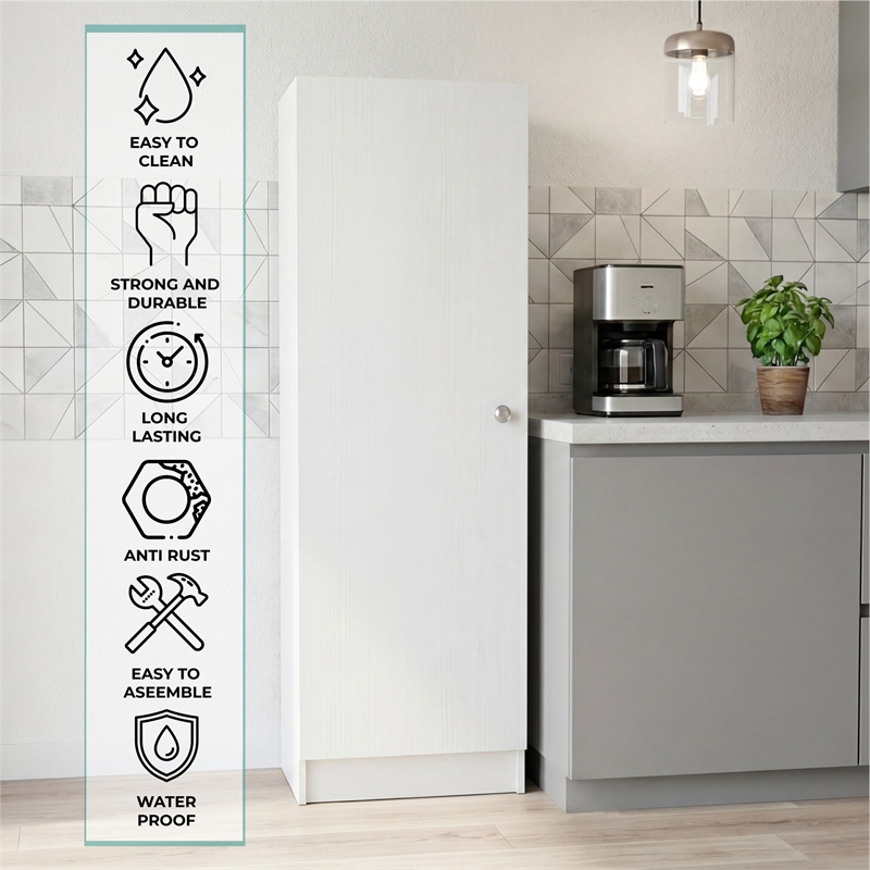 TUHOME Belleria Pantry Engineered Wood Pantries in  White