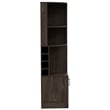 Tuhome Furniture Syrah Corner Bar and Wine Cabinet in Weathered Oak