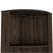 Tuhome Furniture Syrah Corner Bar and Wine Cabinet in Weathered Oak