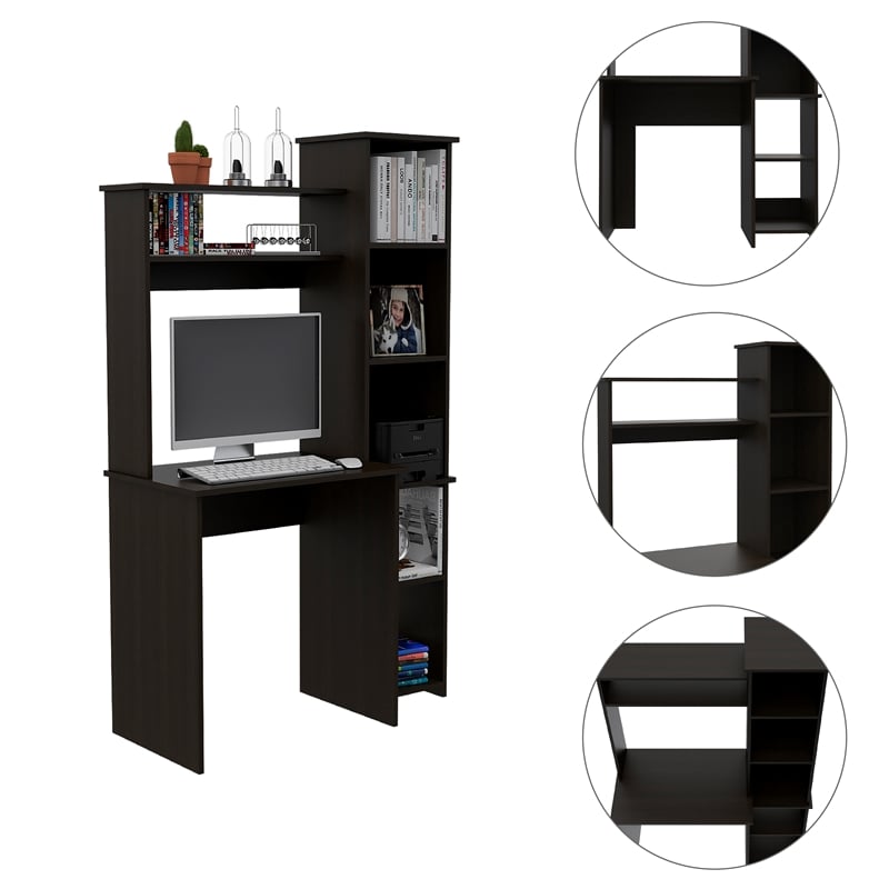 TUHOME Versalles Desk  Engineered Wood Desks in  Black