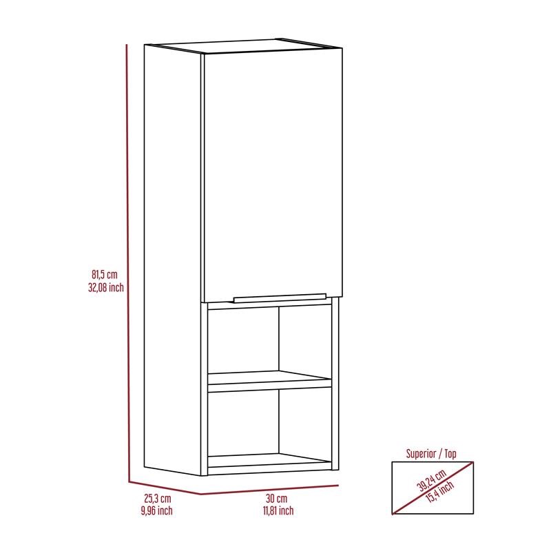 Mila Bathroom  Medicine Cabinet - color White - material Engineered Wood