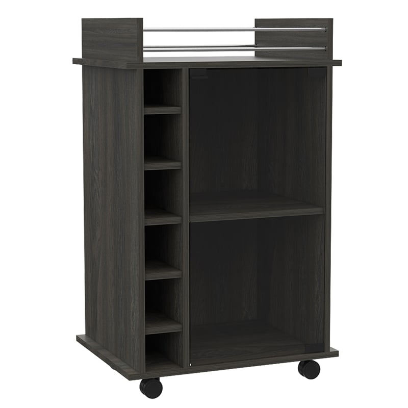 TUHOME Dukat Bar Cart  Engineered Wood Bar Carts in  Brown