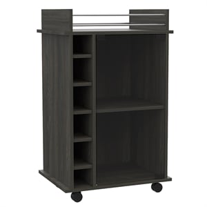 TUHOME Dukat Bar Cart  Engineered Wood Bar Carts in  Brown