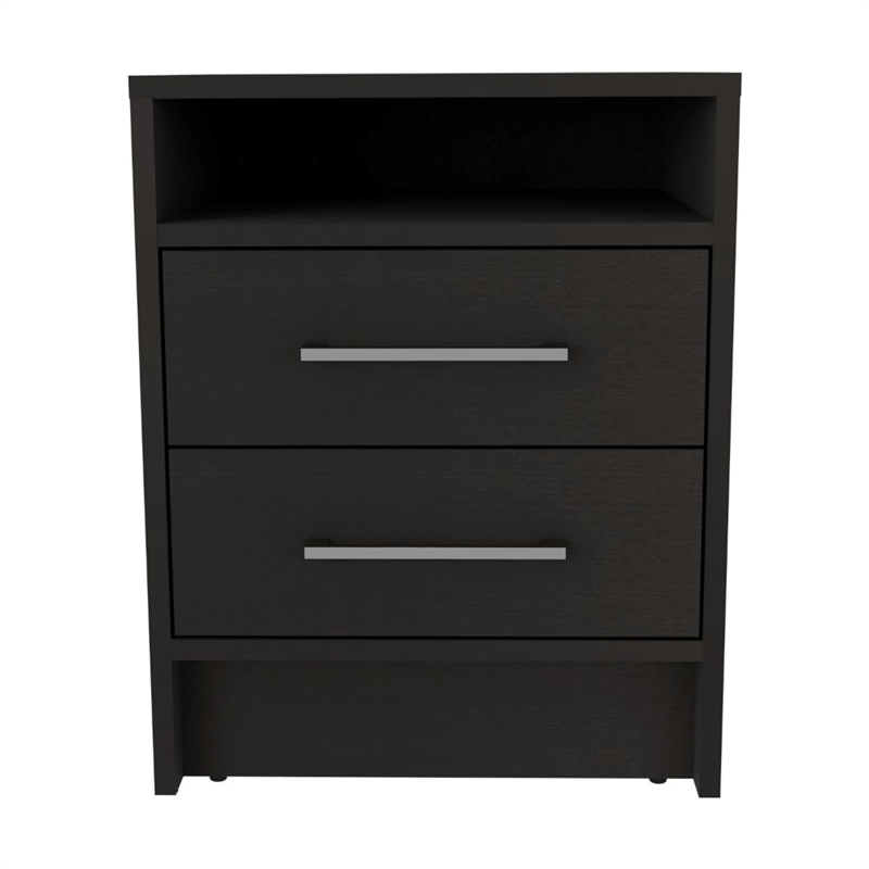 TUHOME Eter Nightstand Engineered Wood Nightstands in  Black