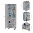 TUHOME Urano Linen Mirror Cabinet Engineered Wood Storage Cabinets in  White