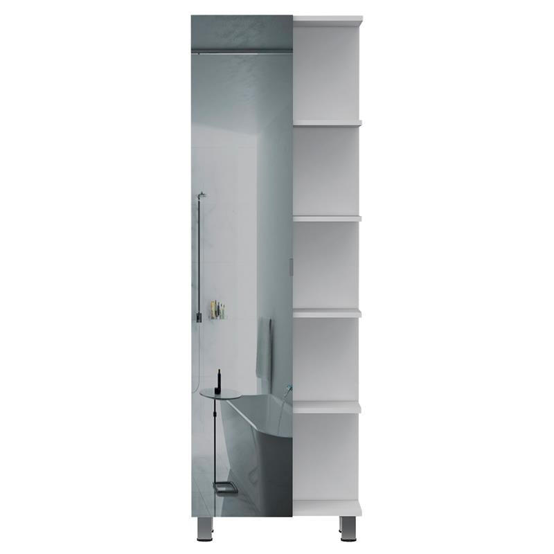 TUHOME Urano Linen Mirror Cabinet Engineered Wood Storage Cabinets in  White