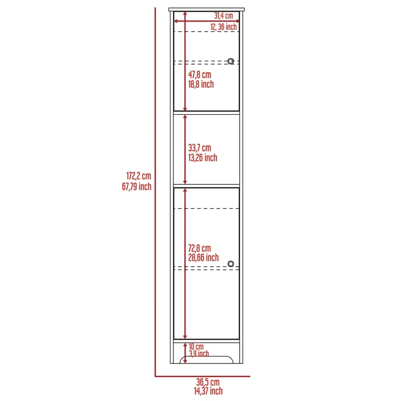 TUHOME Ibis Linen Cabinet  Engineered Wood Storage Cabinets in  White