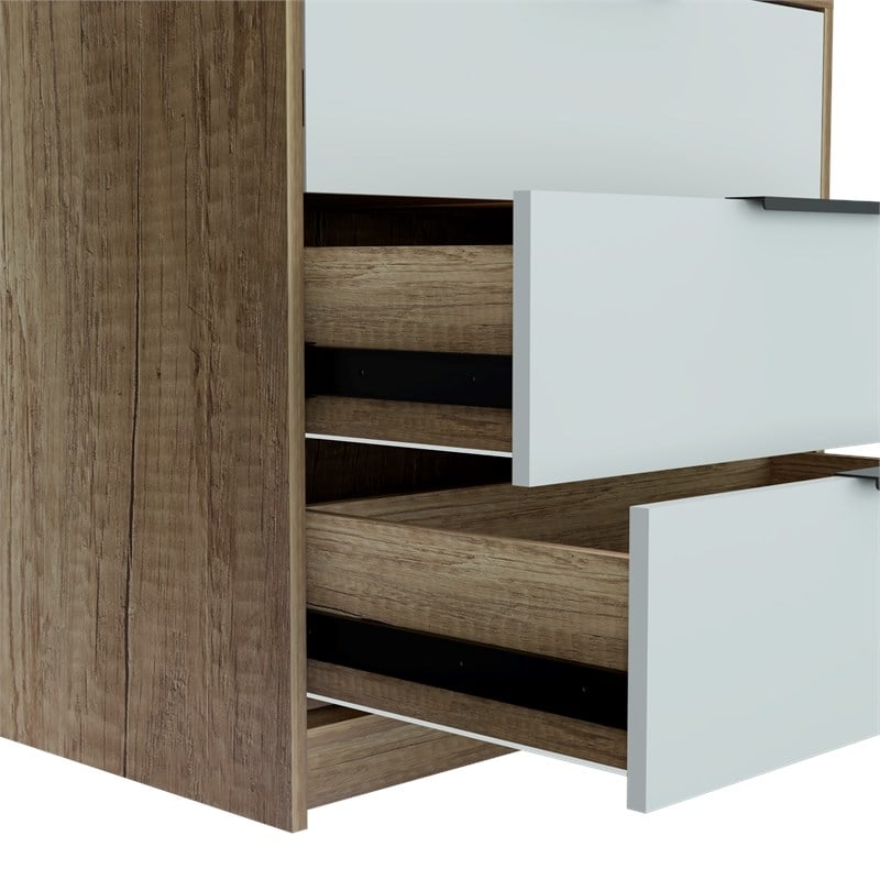 TUHOME Kaia 3 Drawer Dresser Engineered Wood Dressers in  Multi-color