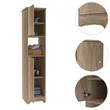 TUHOME Ibis Linen Cabinet  Engineered Wood Storage Cabinets in  Beige