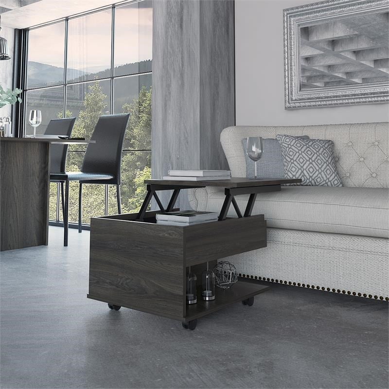 TUHOME Luanda Lift Top Coffee Table Engineered Wood Coffee Tables in  Brown