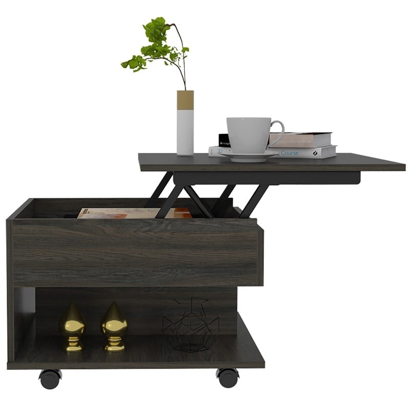 TUHOME Luanda Lift Top Coffee Table Engineered Wood Coffee Tables in  Brown