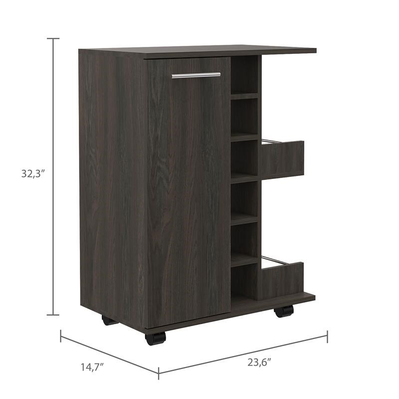 TUHOME Bar Cart  Engineered Wood Bar Carts in  Brown