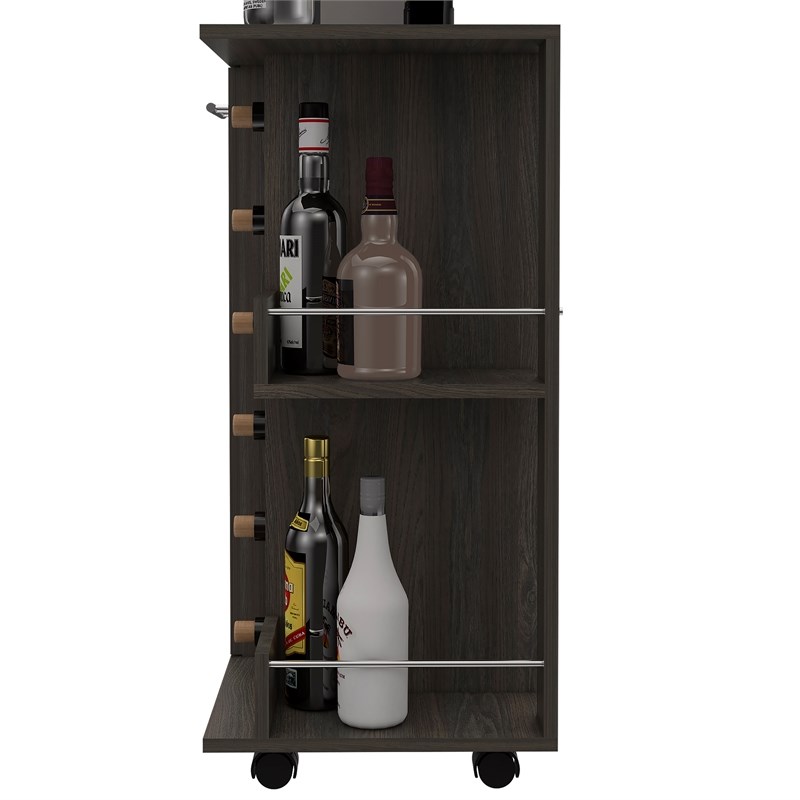 TUHOME Bar Cart  Engineered Wood Bar Carts in  Brown