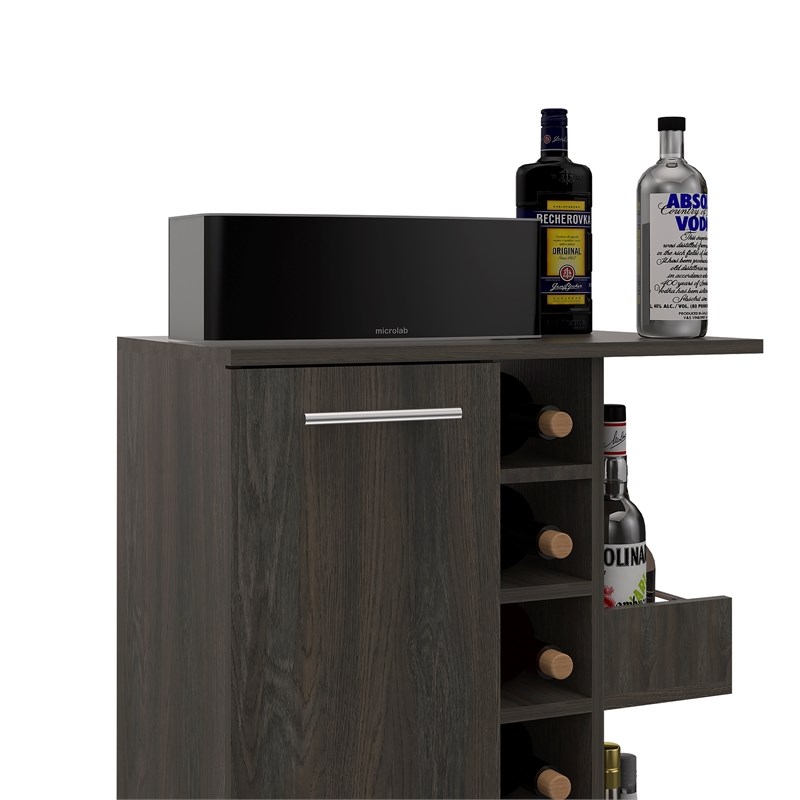 TUHOME Bar Cart  Engineered Wood Bar Carts in  Brown