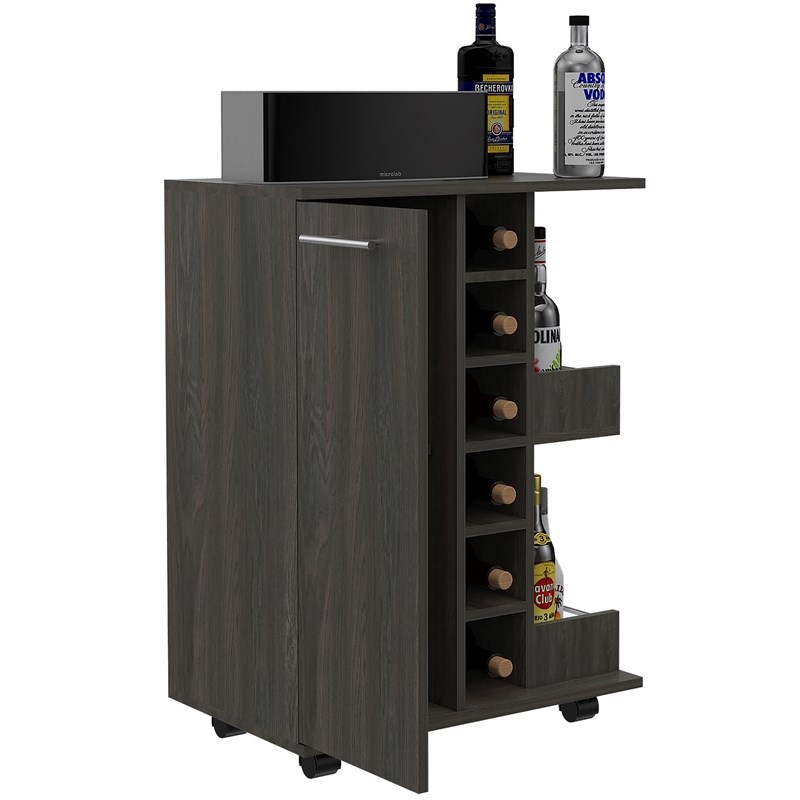 TUHOME Bar Cart  Engineered Wood Bar Carts in  Brown