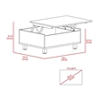 TUHOME Gambia Lift Top Coffee Table Engineered Wood Coffee Tables in White