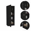 TUHOME Belleria Pantry Engineered Wood Pantries in  Black