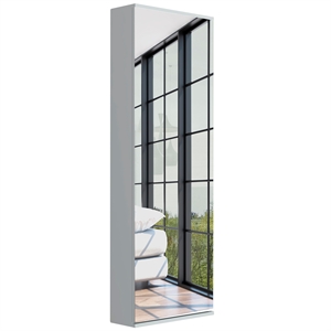TuHome White Modern Engineered Wood LETO Wall Mounted Shoe Rack With Mirror