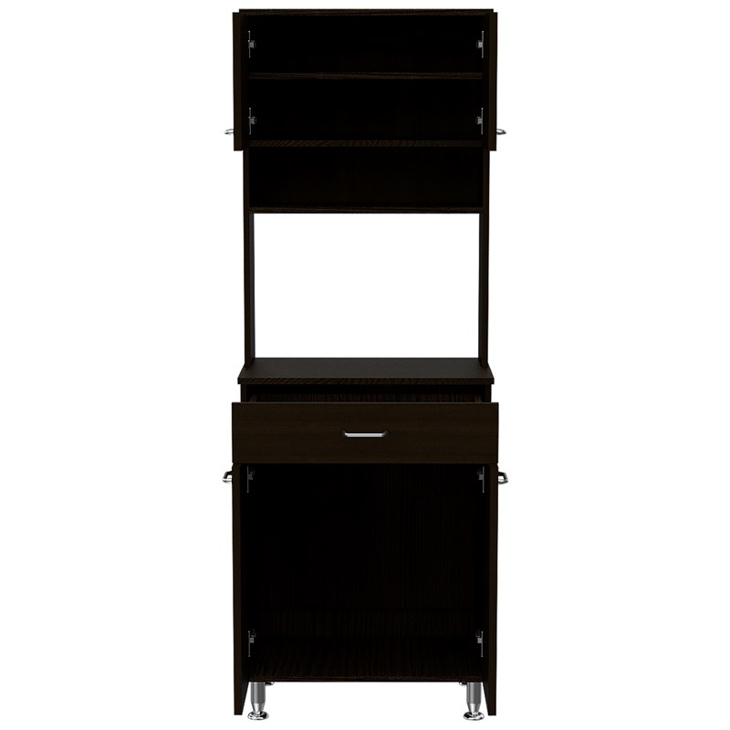 TUHOME Della 60 Kitchen Pantry Engineered Wood Pantries in  Black