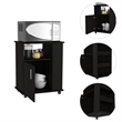 Tuhome Modern Engineered Wood Black Kit Lower Microwave Cabinet