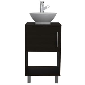 TUHOME Gouda 18&quot Single Bathroom Vanity  Engineered Wood Vanities in  Black