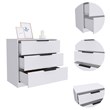 TUHOME Kaia 3 Drawer Dresser  Engineered Wood Dressers in  White