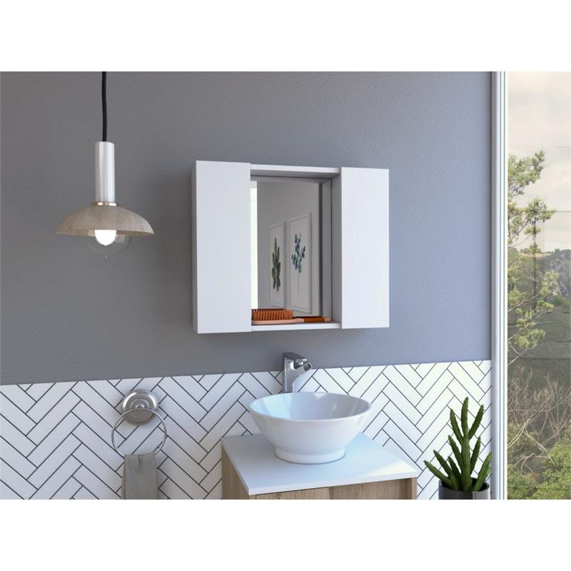 TUHOME Artemisa Medicine Cabinet Engineered Wood Medicine Cabinets in  White