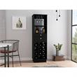 Tuhome Furniture Classic Bar Cabinet Engineered Wood Bar Cabinets in Black