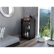 Tuhome Furniture Dukat Bar Cart Engineered Wood Bar Carts in Black
