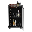 Tuhome Furniture Dukat Bar Cart Engineered Wood Bar Carts in Black