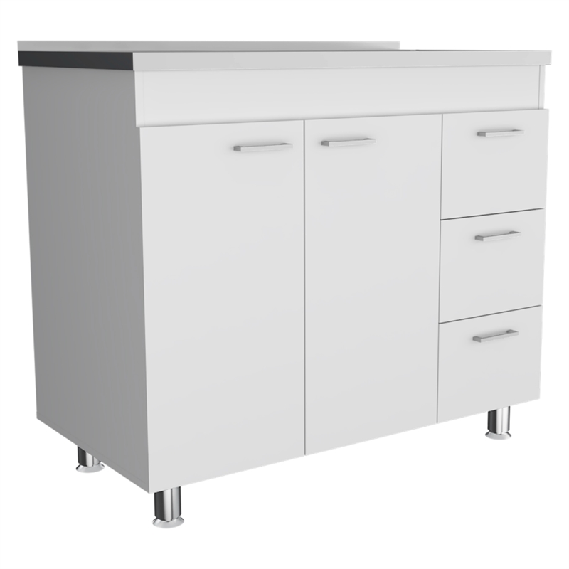 TUHOME Ferretti Base Cabinet Engineered Wood Cabinets in  White