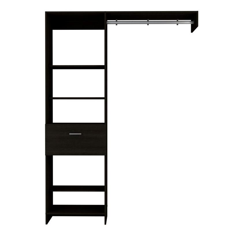 TUHOME Manchester 150 Closet System Engineered Wood Closet Systems in  Black